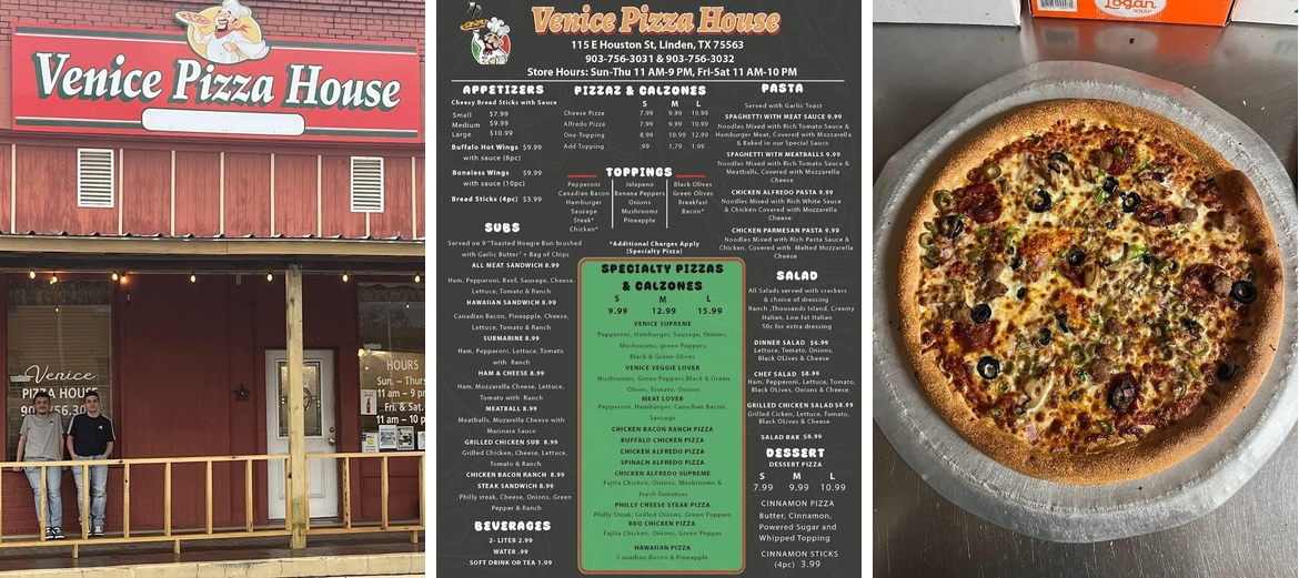 Venice Pizza Menu